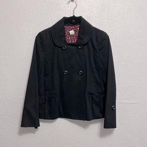 J Crew black double breasted jacket size 4 NWOT